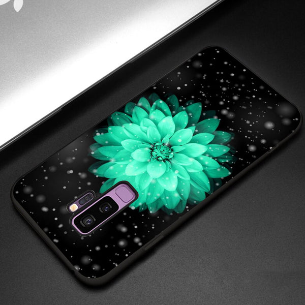 Beautiful Flowers Tempered Glass Phone Case for Samsung Galaxy S9 Plus