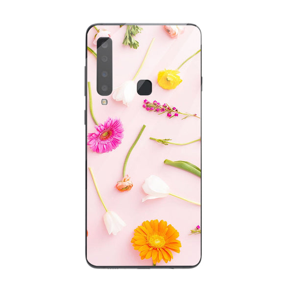 Beautiful Flowers Tempered Glass Phone Case for Samsung Galaxy A9 2018