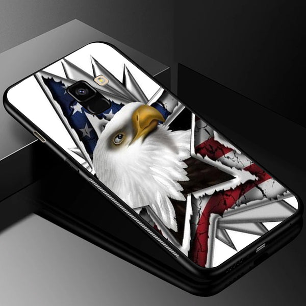 Eagle Tempered Glass Phone Case for Samsung Galaxy A8 Plus