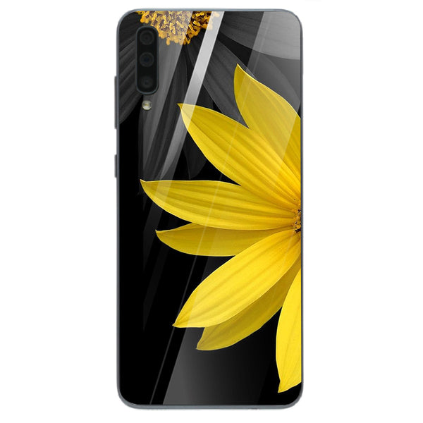 Beautiful Flowers Tempered Glass Phone Case for Samsung Galaxy A70