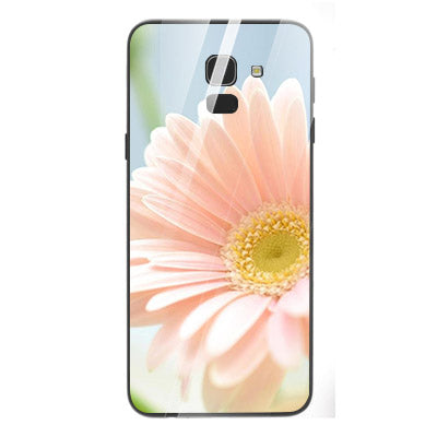 Beautiful Flowers Tempered Glass Phone Case for Samsung Galaxy J6 2018
