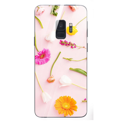 Beautiful Flowers Tempered Glass Phone Case for Samsung Galaxy S9