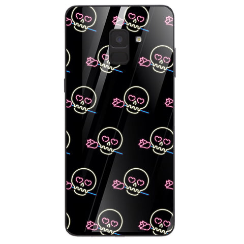 Halloween Skull Tempered Glass Phone Case for Samsung Galaxy A8 Plus
