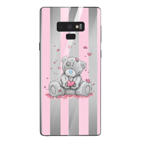 Cute Teddy Bear Tempered Glass Phone Case for Samsung Galaxy Note 9
