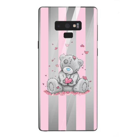 Cute Teddy Bear Tempered Glass Phone Case for Samsung Galaxy Note 9