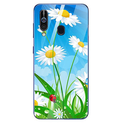 Beautiful Flowers Tempered Glass Phone Case for Samsung Galaxy A60