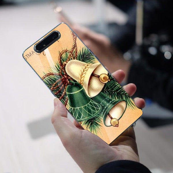 Merry Chrismas Tempered Glass Phone Case for Samsung Galaxy A80