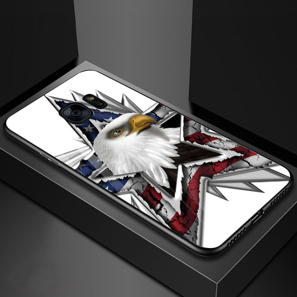 Eagle Tempered Glass Phone Case for Samsung Galaxy S7