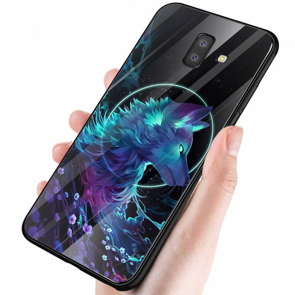 Wolf Eyes Tempered Glass Phone Case for Samsung Galaxy J6 Plus