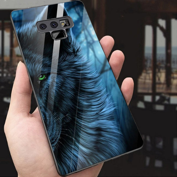Wolf Eyes Tempered Glass Phone Case for Samsung Galaxy Note 9