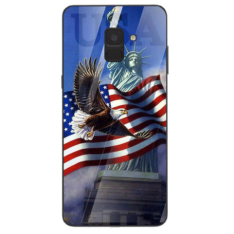 Eagle Tempered Glass Phone Case for Samsung Galaxy A8 Plus