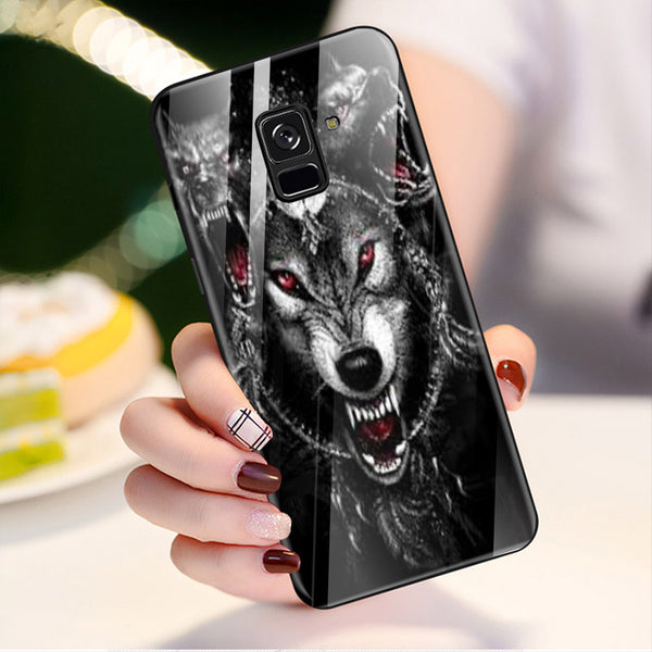 Wolf Eyes Tempered Glass Phone Case for Samsung Galaxy A8 Plus