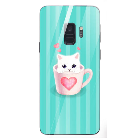 Cute Teddy Bear Tempered Glass Phone Case for Samsung Galaxy S9