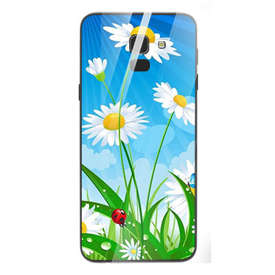 Beautiful Flowers Tempered Glass Phone Case for Samsung Galaxy J6 2018