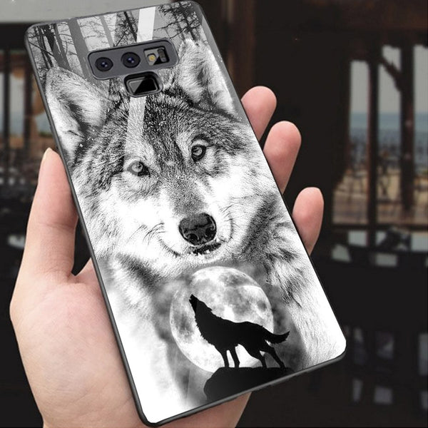 Wolf Eyes Tempered Glass Phone Case for Samsung Galaxy Note 9