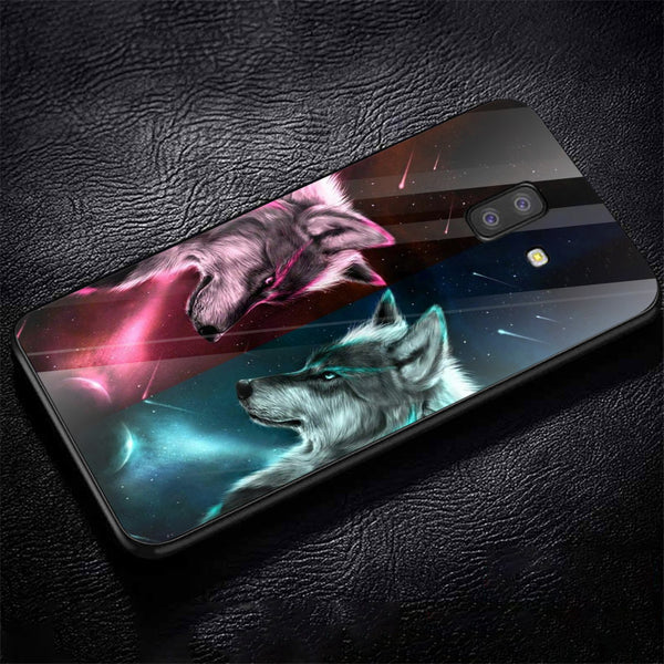Wolf Eyes Tempered Glass Phone Case for Samsung Galaxy J6 Plus