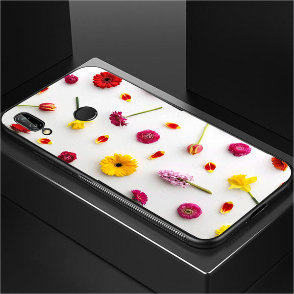 Beautiful Flowers Tempered Glass Phone Case for Samsung Galaxy A20