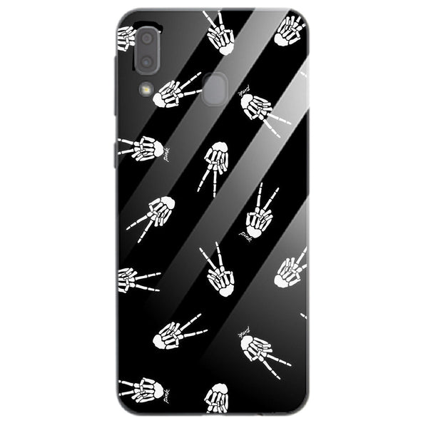 Halloween Skull Tempered Glass Phone Case for Samsung Galaxy M20