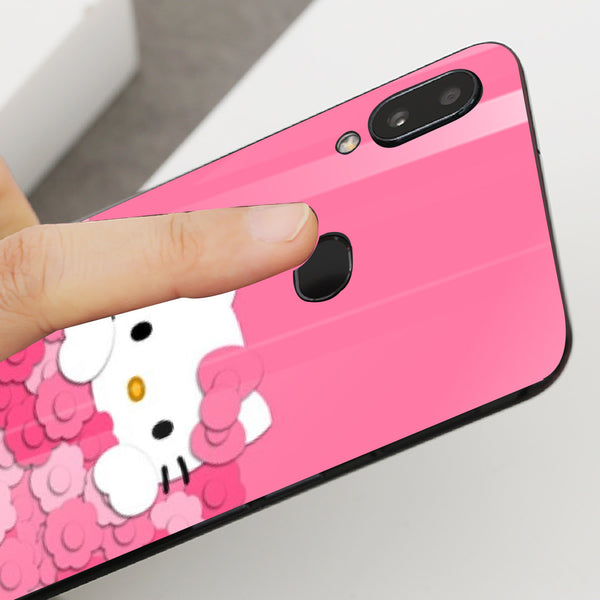 Cute Teddy Bear Tempered Glass Phone Case for Samsung Galaxy A10S