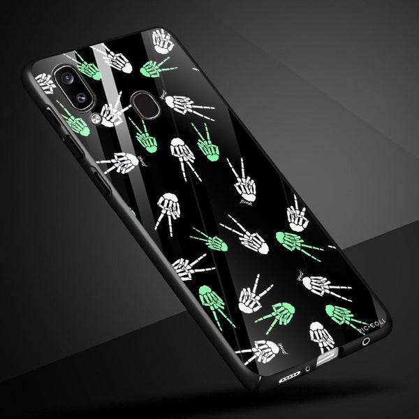 Halloween Skull Tempered Glass Phone Case for Samsung Galaxy A40