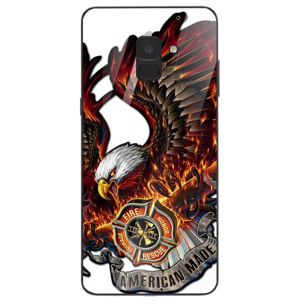 Eagle Tempered Glass Phone Case for Samsung Galaxy A8 Plus