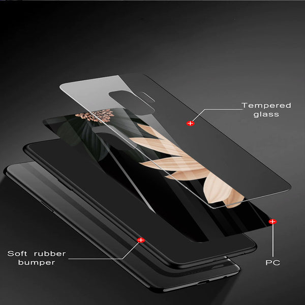 Beautiful Flowers Tempered Glass Phone Case for Samsung Galaxy S9