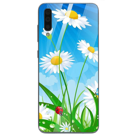 Beautiful Flowers Tempered Glass Phone Case for Samsung Galaxy A70