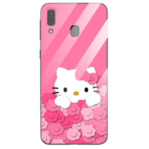 Cute Teddy Bear Tempered Glass Phone Case for Samsung Galaxy A30