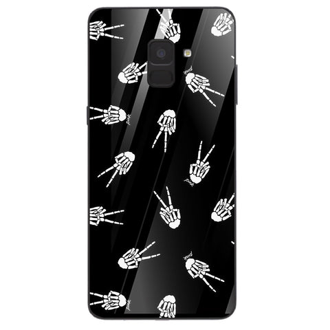 Halloween Skull Tempered Glass Phone Case for Samsung Galaxy A8 Plus