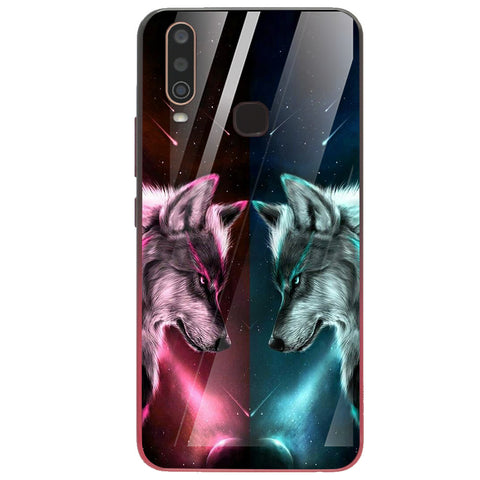 Wolf Eyes Tempered Glass Phone Case for Vivo Y15