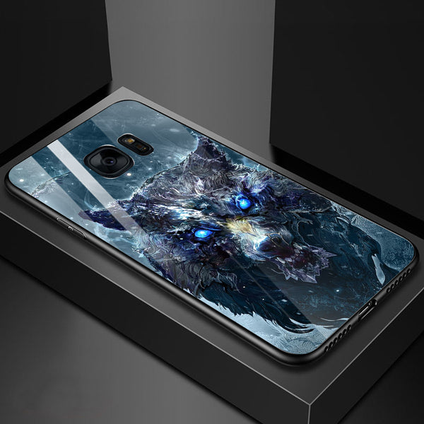 Wolf Eyes Tempered Glass Phone Case for Samsung Galaxy S7