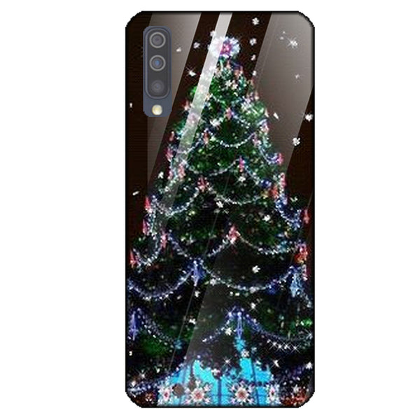 Merry Chrismas Tempered Glass Phone Case for Samsung Galaxy A50