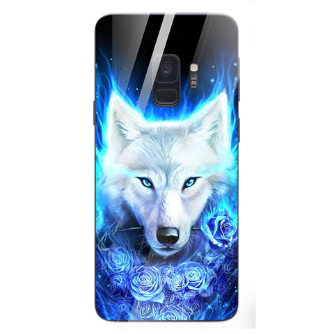 Wolf Eyes Tempered Glass Phone Case for Samsung Galaxy S9