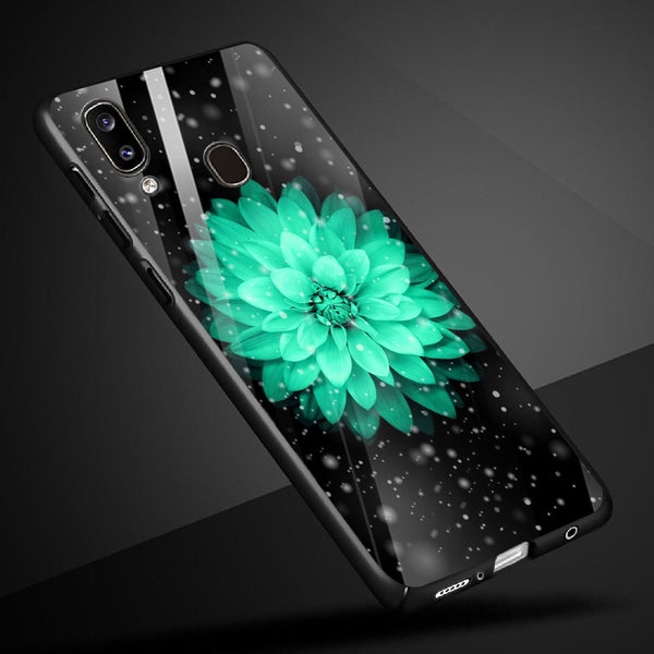 Beautiful Flowers Tempered Glass Phone Case for Samsung Galaxy A20