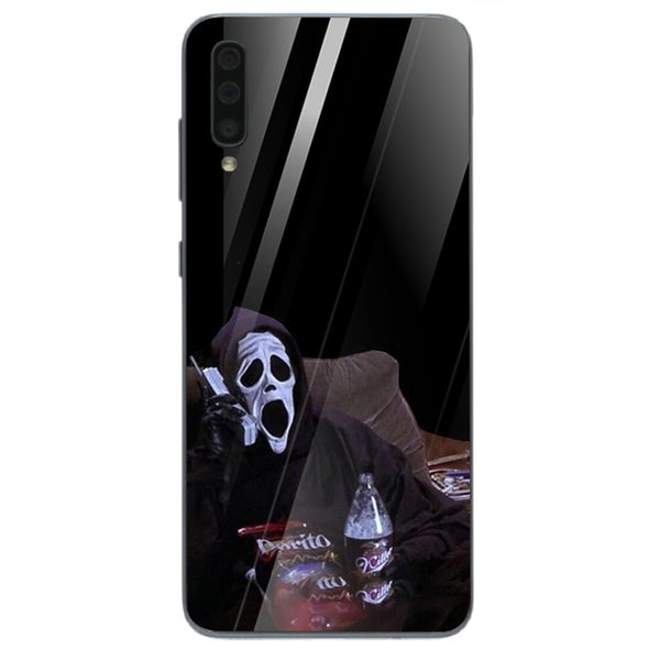 Halloween Skull Tempered Glass Phone Case for Samsung Galaxy A70