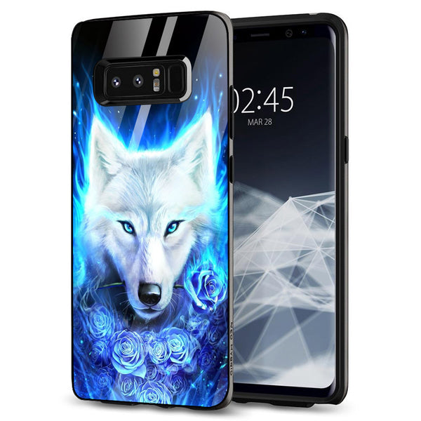 Wolf Eyes Tempered Glass Phone Case for Samsung Galaxy Note 8