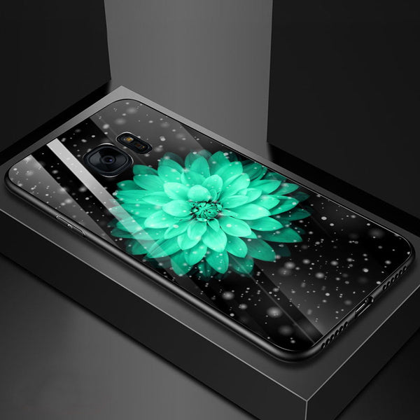 Beautiful Flowers Tempered Glass Phone Case for Samsung Galaxy S7