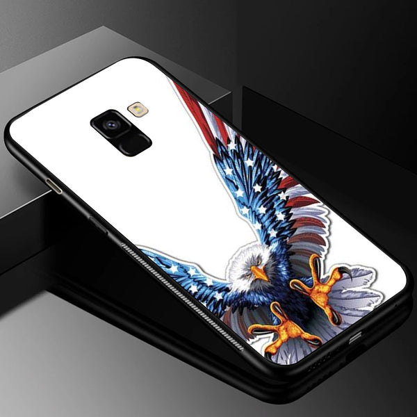 Eagle Tempered Glass Phone Case for Samsung Galaxy A8 Plus