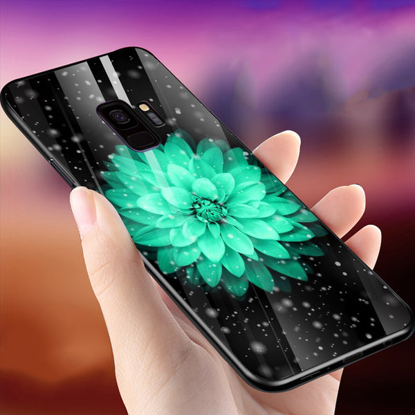 Beautiful Flowers Tempered Glass Phone Case for Samsung Galaxy S9