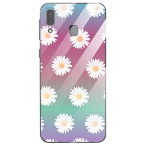 Beautiful Flowers Tempered Glass Phone Case for Samsung Galaxy A20