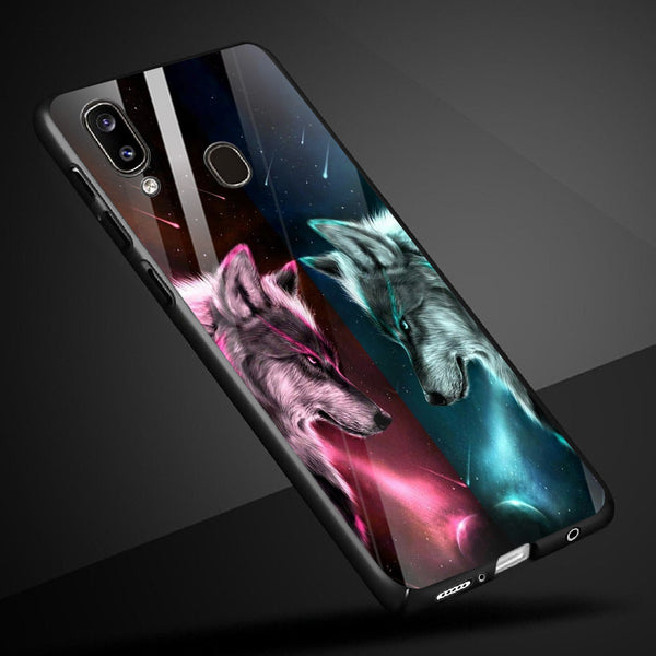 Wolf Eyes Tempered Glass Phone Case for Samsung Galaxy M20