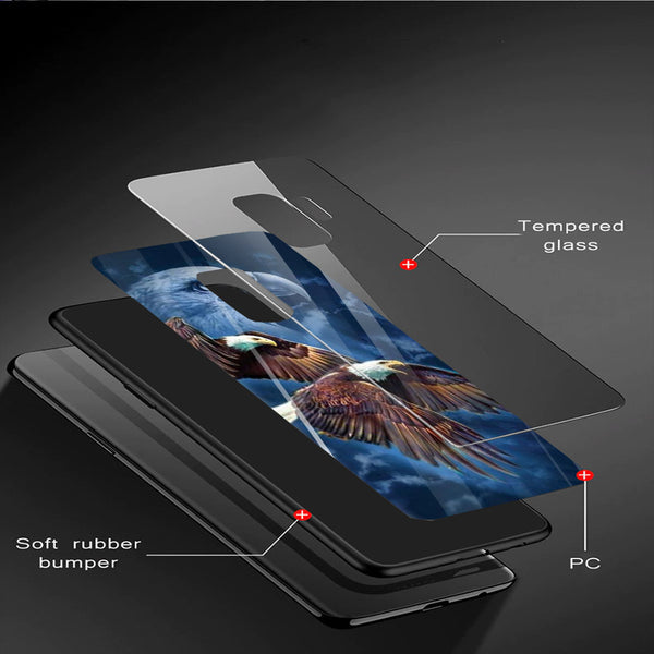 Eagle Tempered Glass Phone Case for Samsung Galaxy S9