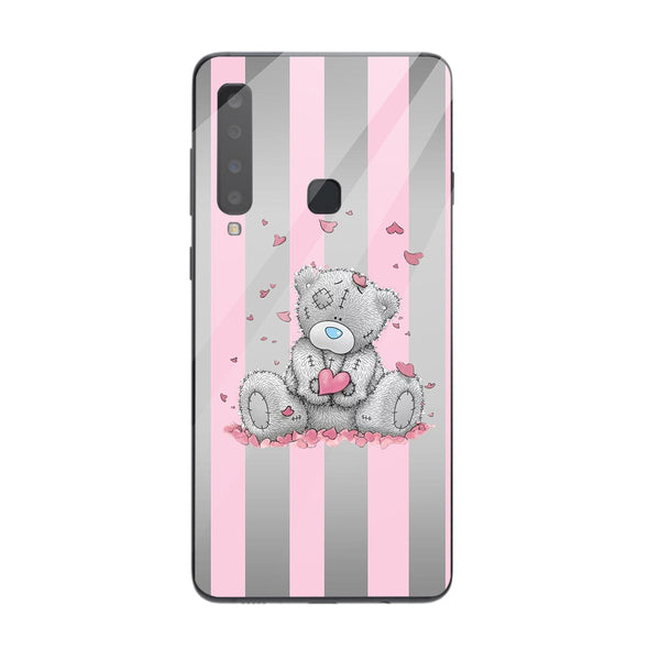 Cute Teddy Bear Tempered Glass Phone Case for Samsung Galaxy A9 2018