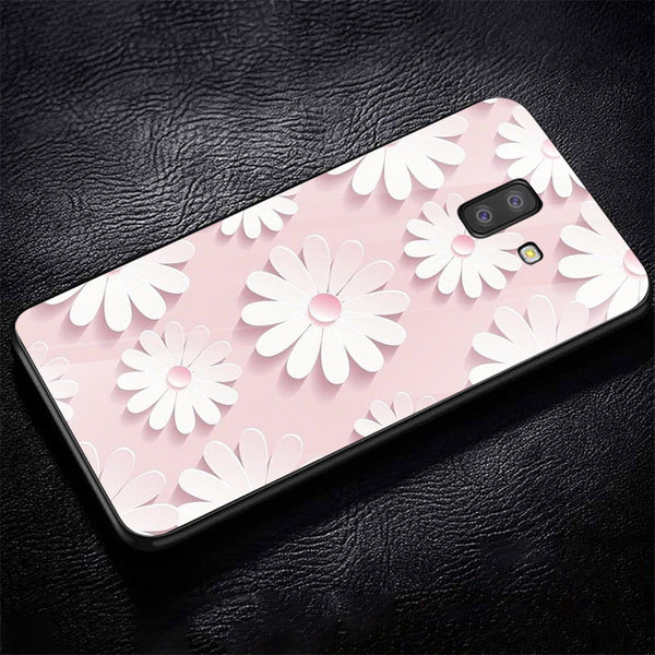 Beautiful Flowers Tempered Glass Phone Case for Samsung Galaxy J6 Plus
