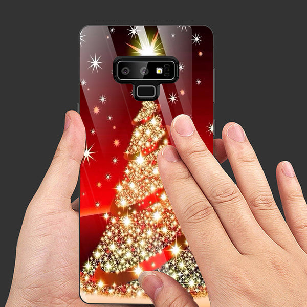 Merry Chrismas Tempered Glass Phone Case for Samsung Galaxy Note 9