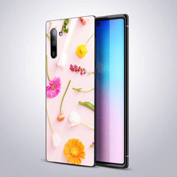 Beautiful Flowers Tempered Glass Phone Case for Samsung Galaxy Note 10
