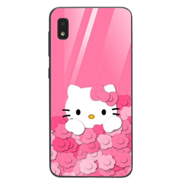 Cute Teddy Bear Tempered Glass Phone Case for Samsung Galaxy A10