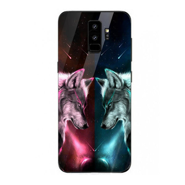 Wolf Eyes Tempered Glass Phone Case for Samsung Galaxy S9 Plus