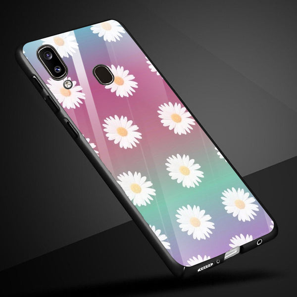 Beautiful Flowers Tempered Glass Phone Case for Samsung Galaxy A20