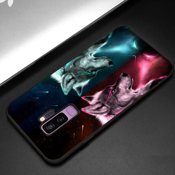 Wolf Eyes Tempered Glass Phone Case for Samsung Galaxy S9 Plus